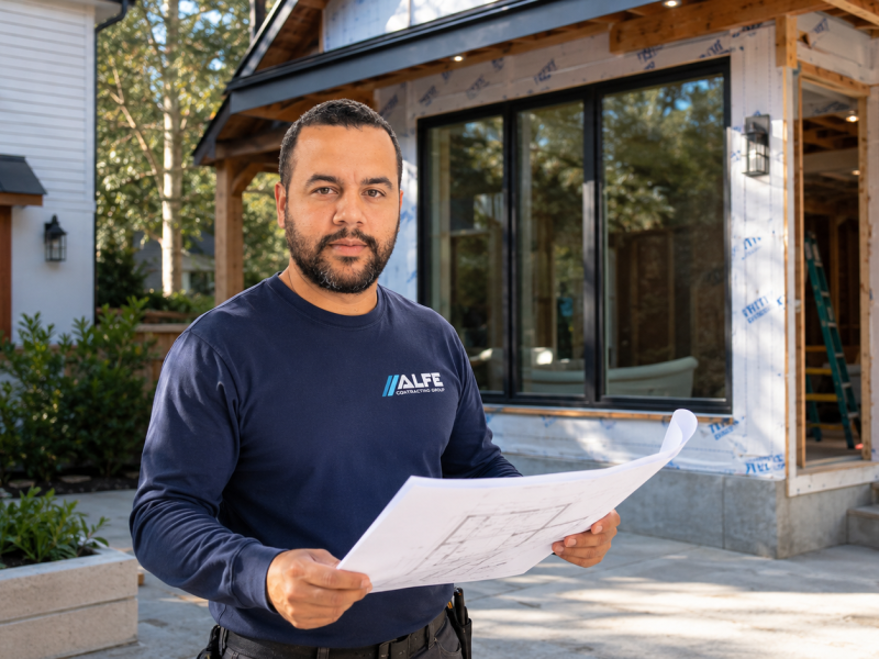 Alfe Construction team building a custom home addition and ADU on a residential property in Orlando, Central Florida